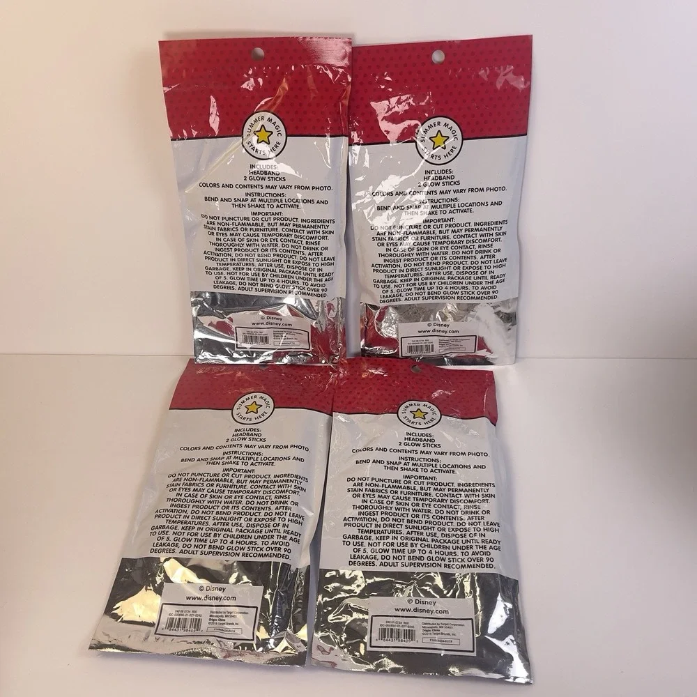 Lot of 4 Disney Glow Ears Headbands Mickey Mouse Summer Magic 2018 NEW Sealed